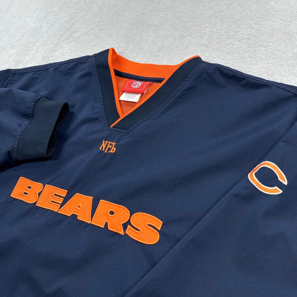 Chicago Bears Jacket Mens XL Blue NFL Football Pullover Windbreaker Outdoors